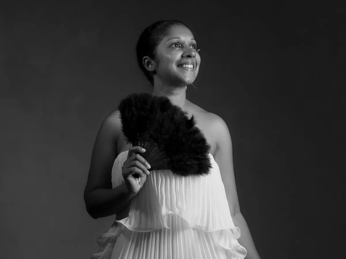 Elegant glamour and classic boudoir portrait created during a private studio session