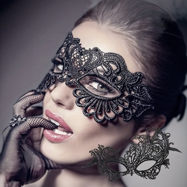 Black Sexy Lace Half Face Mask