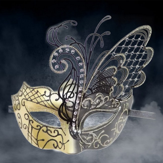 Golden Sexy Butterfly Half Face Mask
