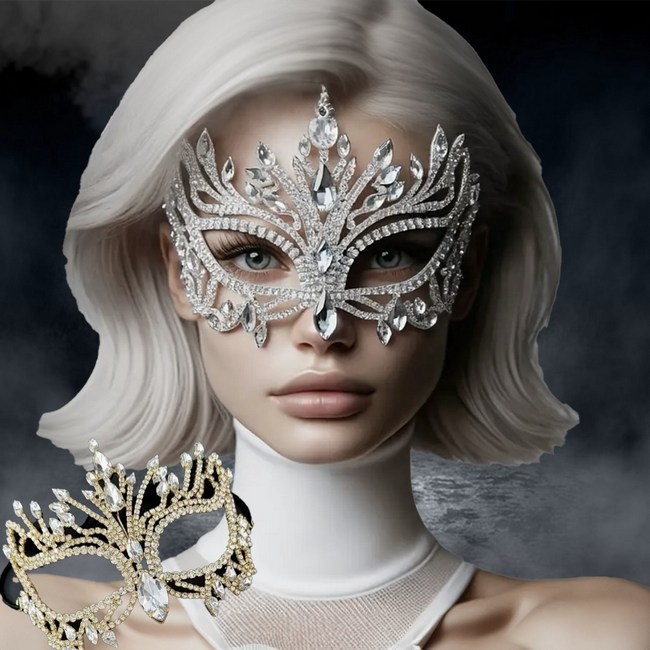 Hollow Out Silver Plated Face Mask